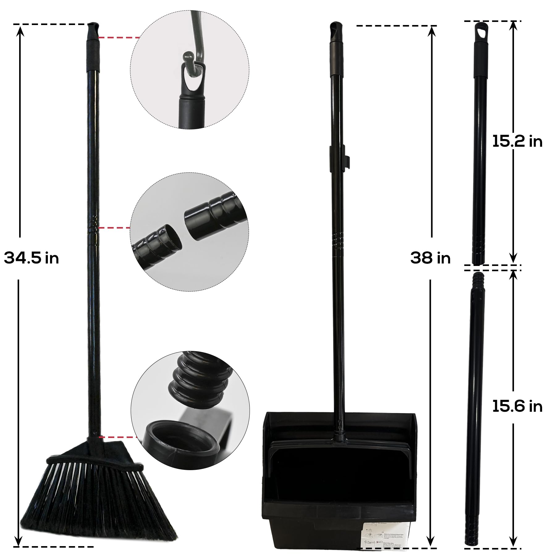 Moping Handler Long Handle Dust Pan Kleen Handler 48 Inch Commercial Dust Mop Frame (3 ...