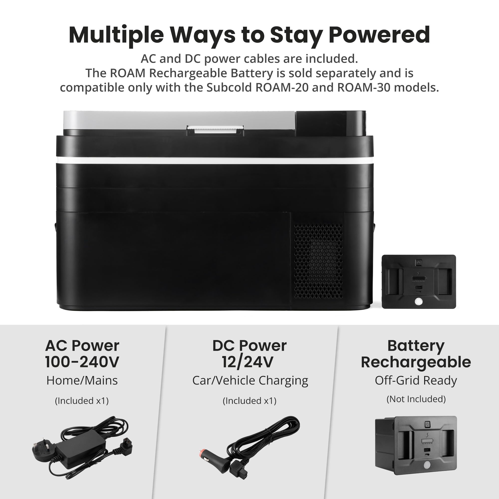 Subcold Roam30 Portable Car Fridge Freezer 30L – 12V/24V/240V Compressor Cooler with App Control, Eco/Max Modes, Battery Protection, Low Noise 44dB – for Cars, Camping, Road Trips & Off-Grid Use — view 11