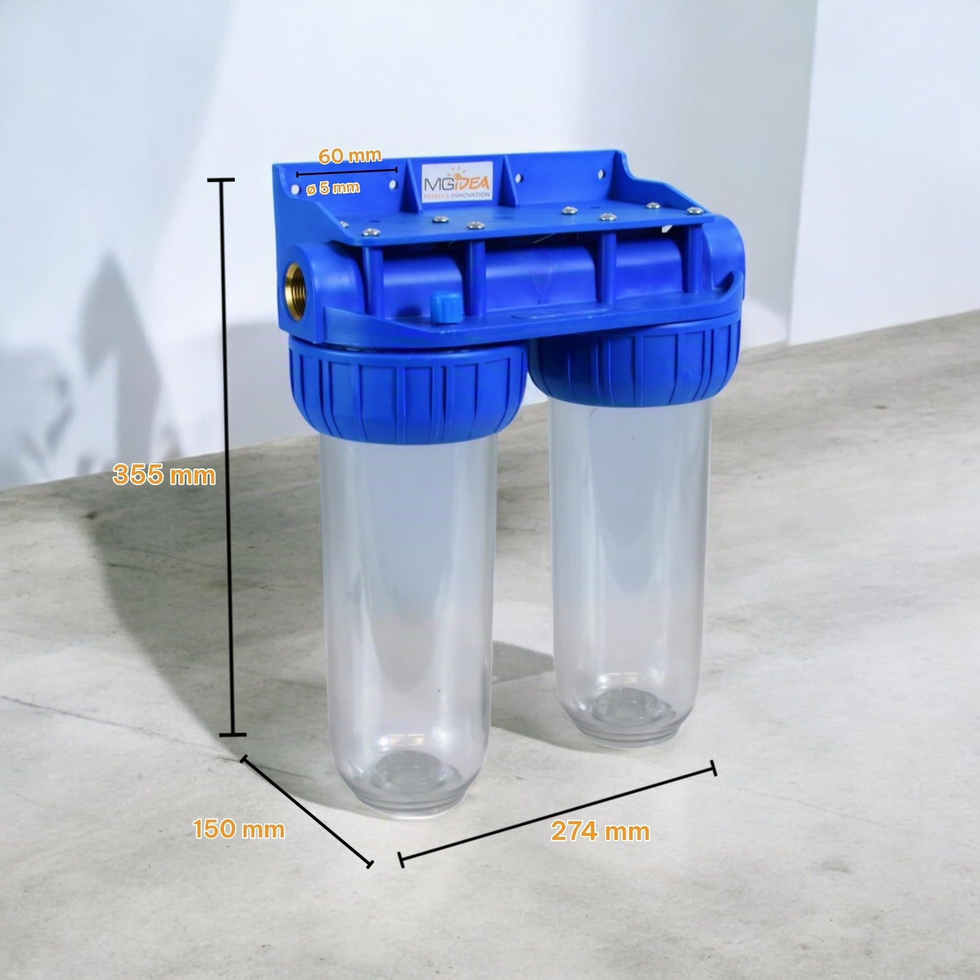 Système porte-filtre pour eau, bol de filtre de 254 mm (10"), transparent (2^ ÉTAPES - 1/2")