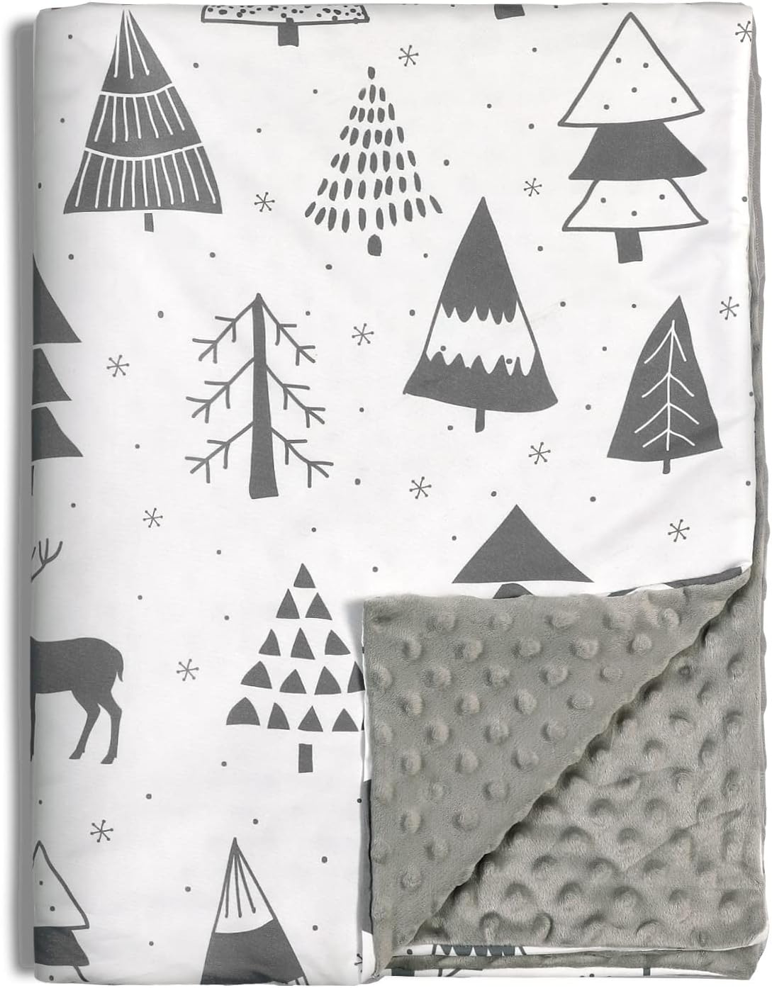 MOMILY Baby Blanket for Boys Girls, Soft Warm Plush Minky Baby Blanket with Dotted Backing, Newborn Double Layer Receiving Blanket for Stroller Crib