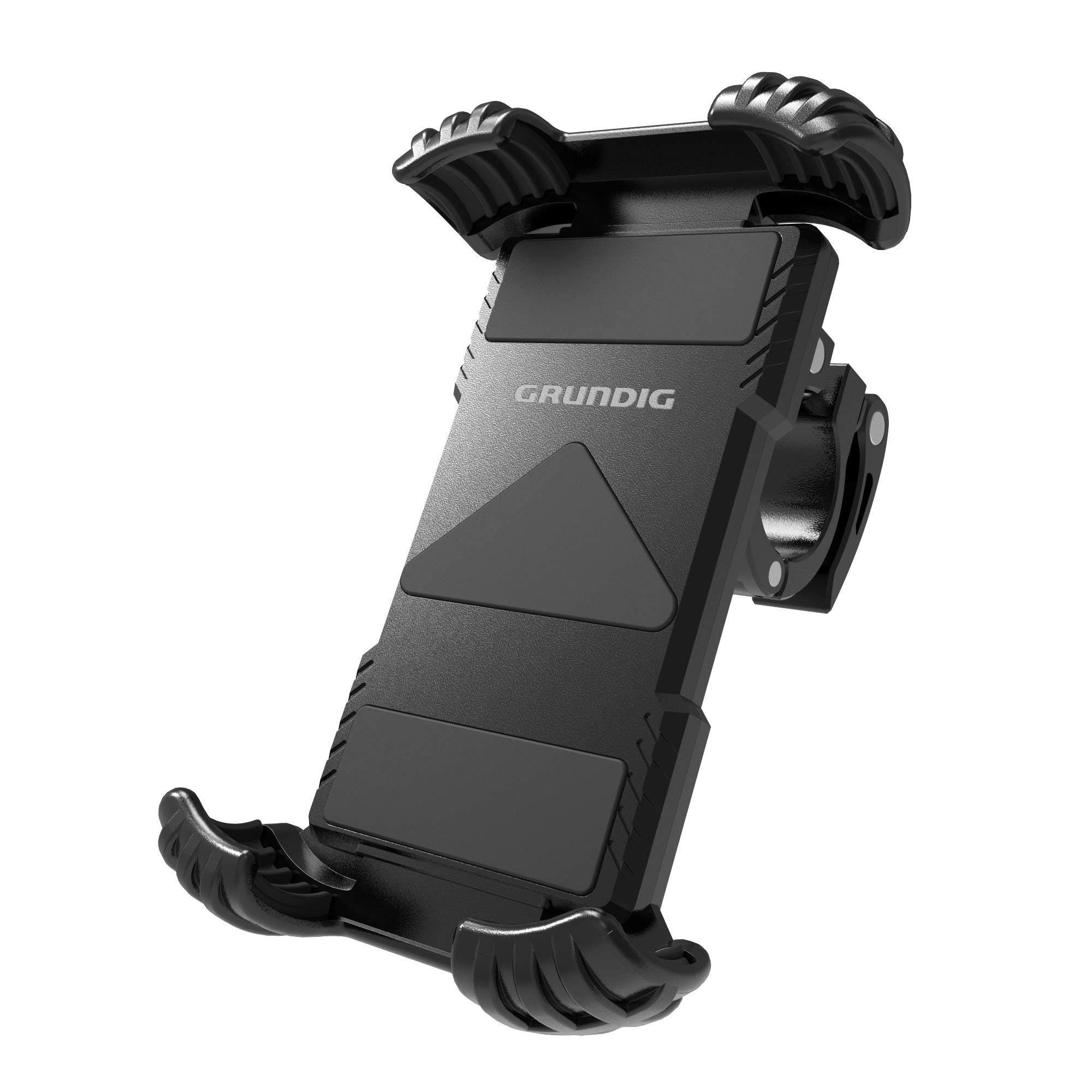 GRUNDIG Bike Phone Holder, Phone Mount for Golf Car/Bicycle/Scooter/Motorcycle Handlebars, Fits iPhone 12 Pro Max - 6 and More Brands of Phones, 360 Rotation, Firmly Fixed, Adapt to Phone with Case