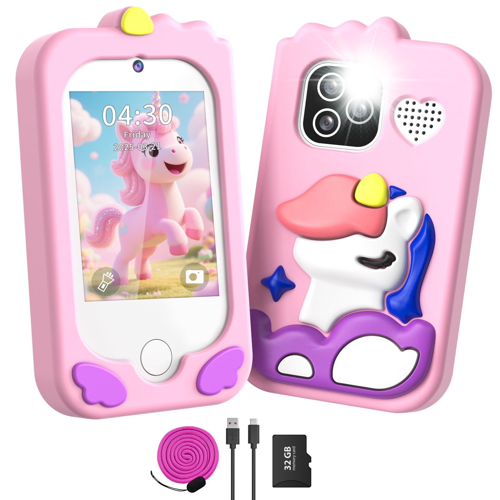Fotocamera per bambini, telefono giocattolo bambine e bambini