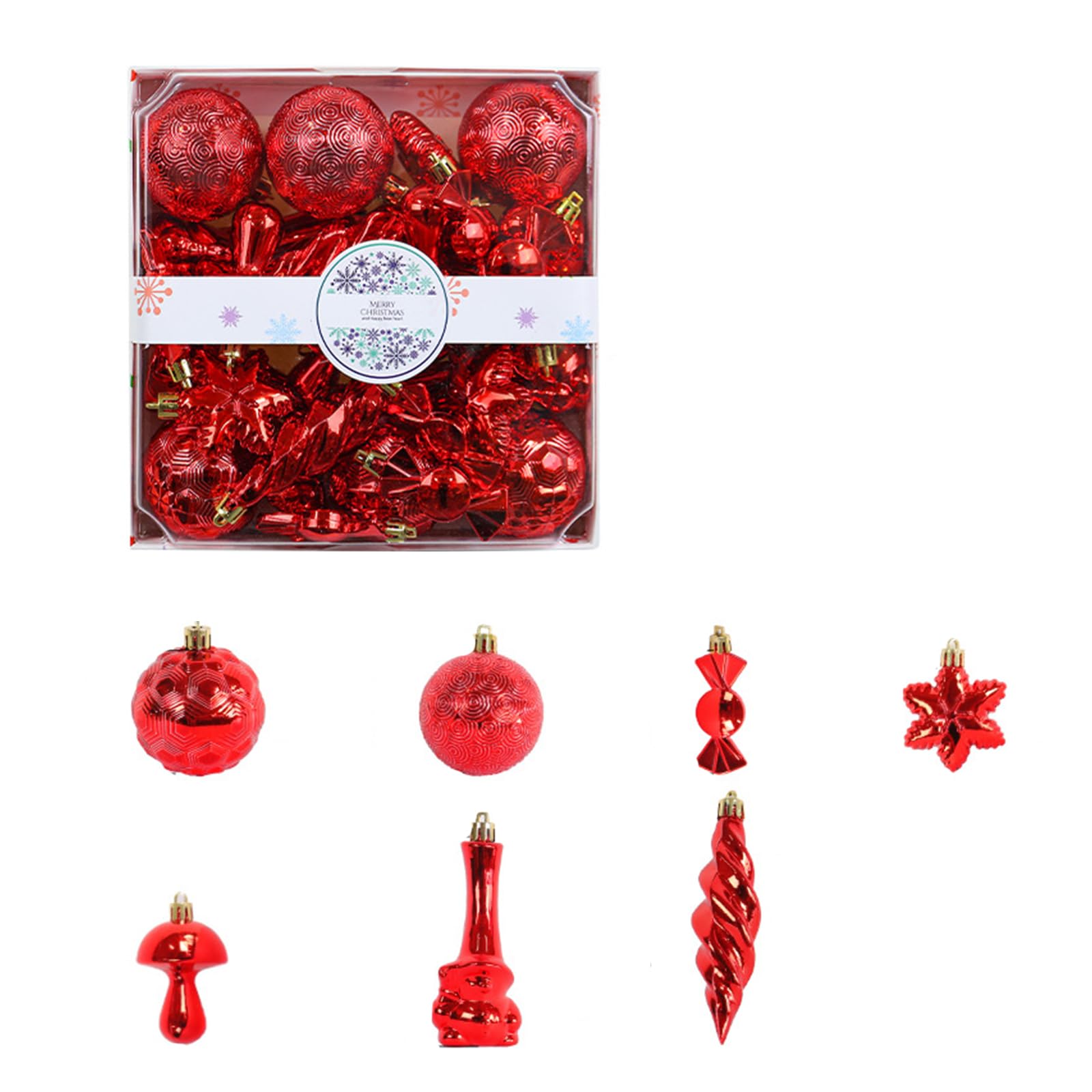 carotoe Christmas Tree Decorative Ornaments 28Piece Ball Set, Stylish Color, Exquisite Craftsmanship Exquisite Decor Christmas Decor