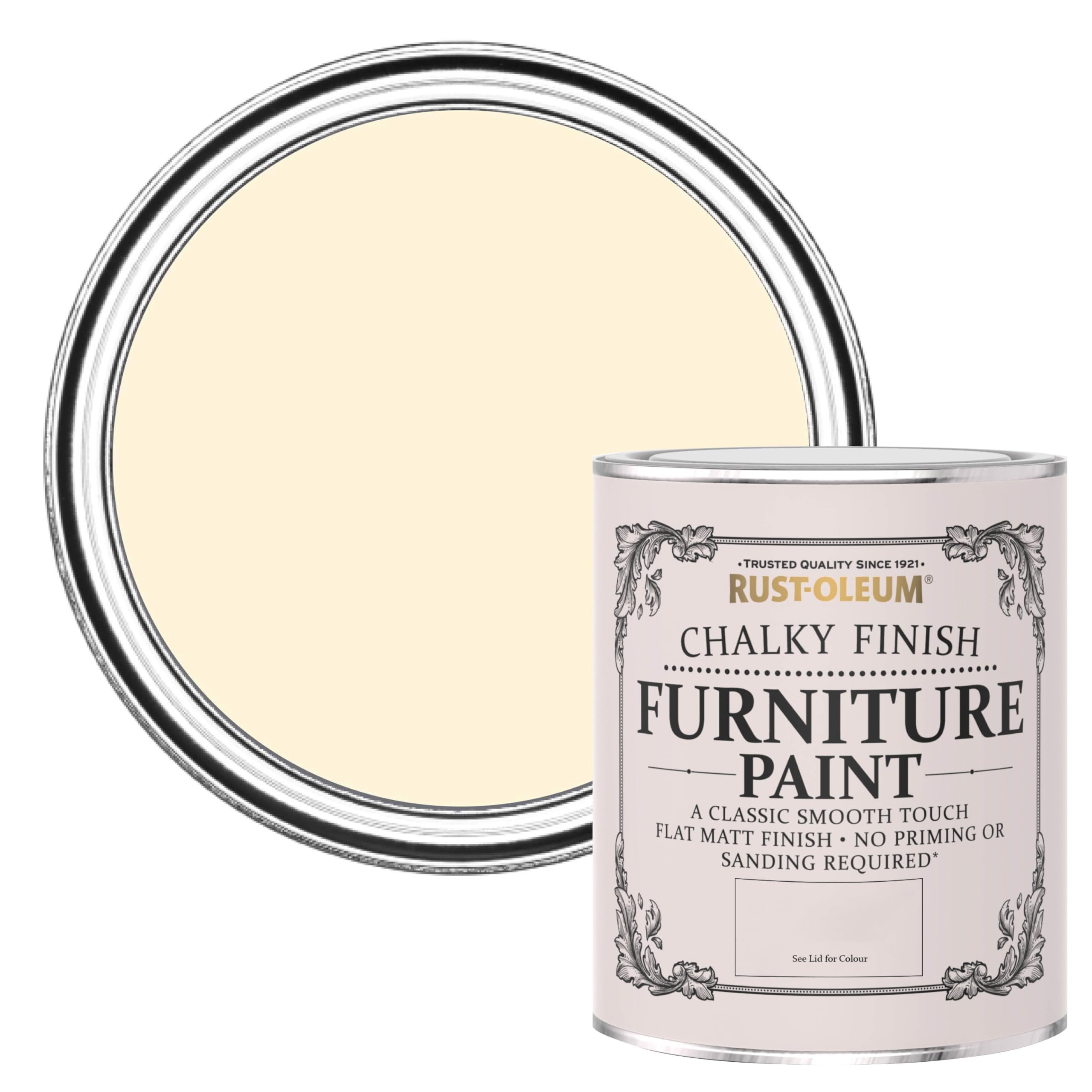Rust-Oleum Cream Upcycled Furniture Paint in Chalky Finish Clotted Cream - 750ml