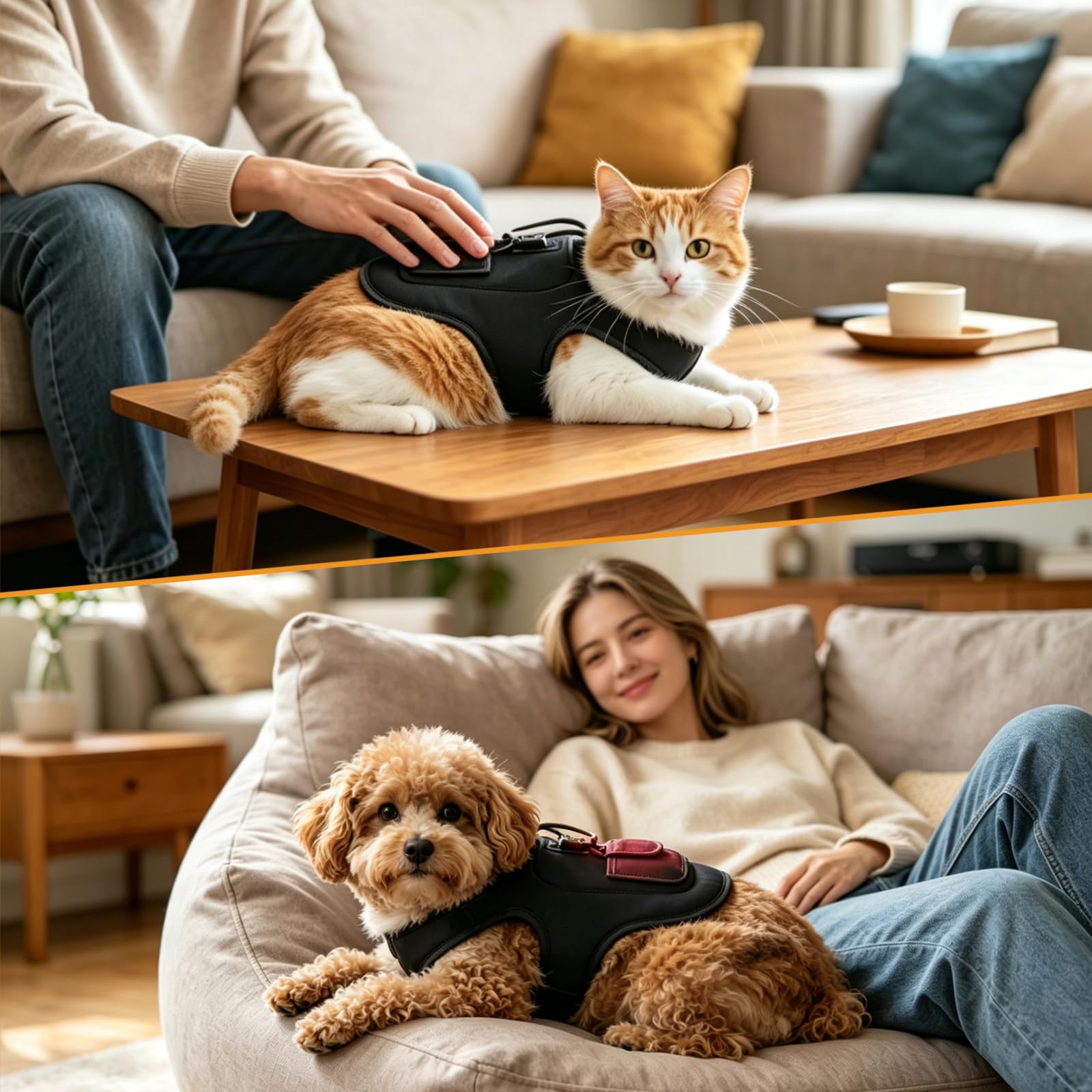 Ceinture de thérapie à la lumière rouge 660 nm/850 nm pour chiens et chats, coussin chauffant avec 3 modes pour soulager la douleur, ceinture thérapeutique réglable pour les douleurs articulaires