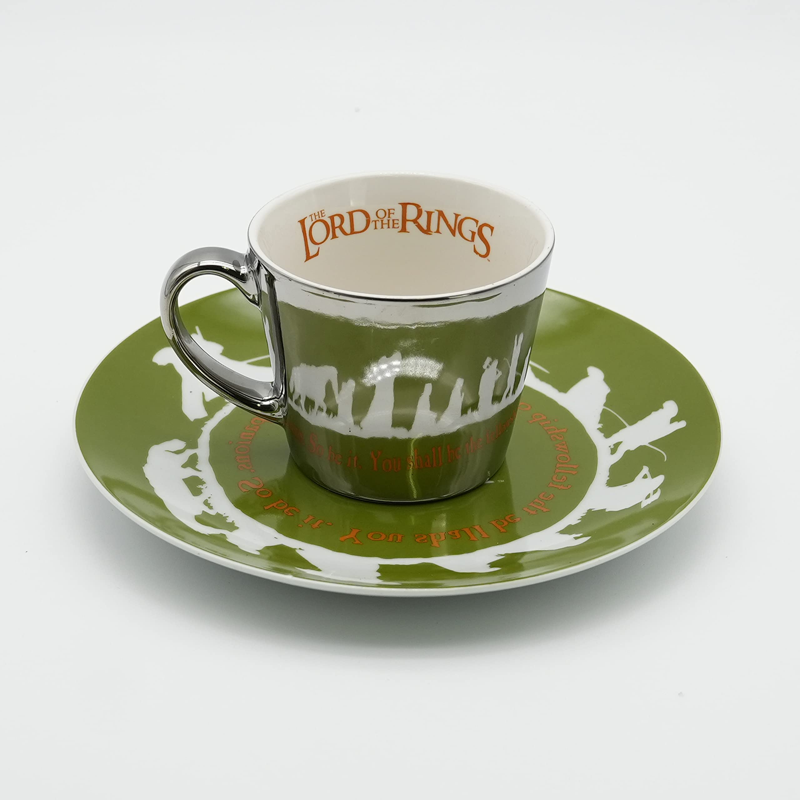 Tasse à Café Et Soucoupe Le Seigneur Des Anneaux - Design Miroir, Porcelaine, Capacité 300 Ml, Packaging Boîte Collector