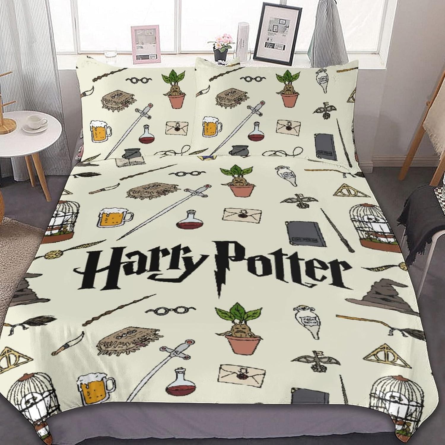 Amazon｜ハリーポッター 布団カバー 3点セット シングル シングル 枕カバー ベッド用 オールシーズン 夏用 寝具カバーセット