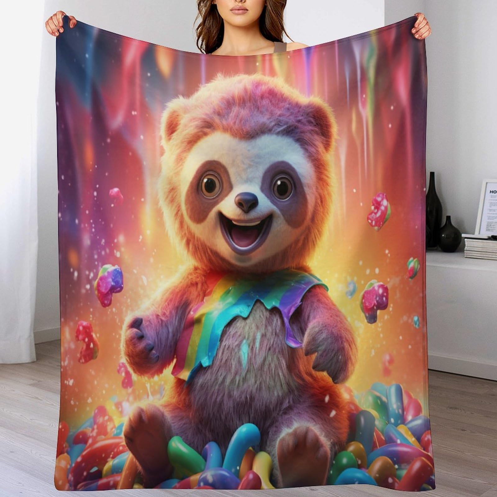 Manta de perezoso de franela para cama y sofa de 180x200 cm
