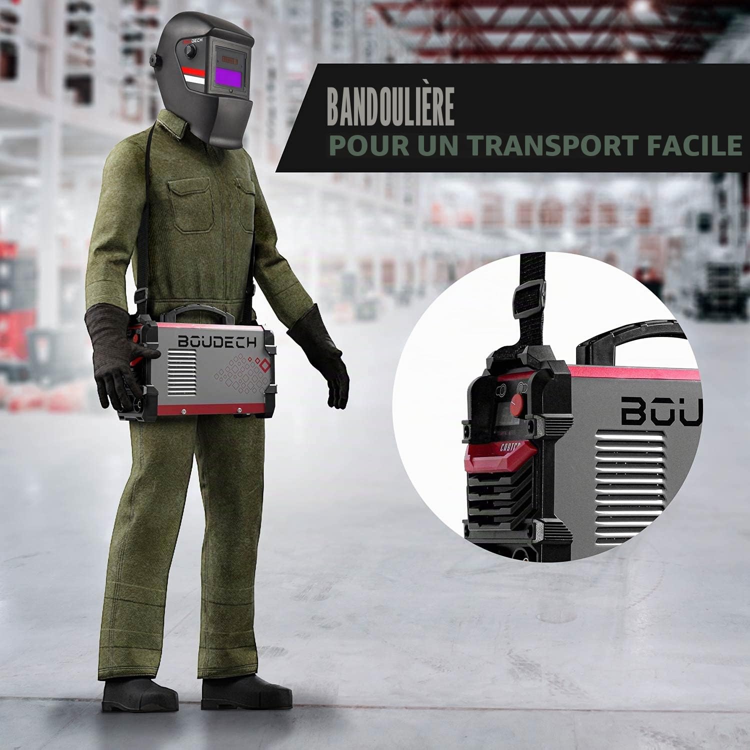 BOUDECH Poste à souder ARC 200 - Inverter DC MMA 200 Ampère iGBT avec deux pinces et valise de transport