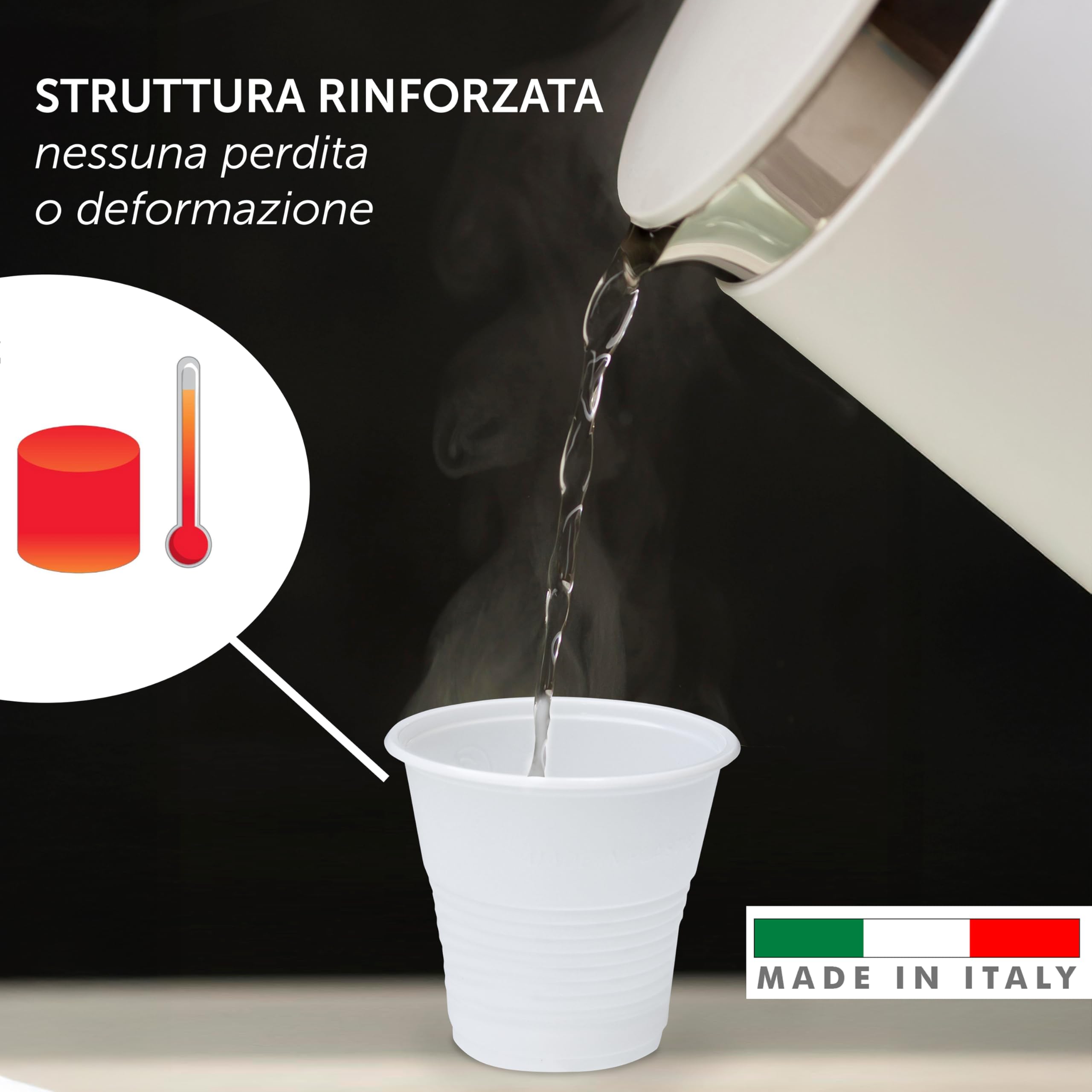 DETERMONDO 500 Bicchierini Caffè Plastica Monouso 80cc Tazzine Bianche Usa e Getta Resistenti Professionali per Espresso Corto Ristretto Ideali per Bar Distributori Automatici Ufficio Casa Feste