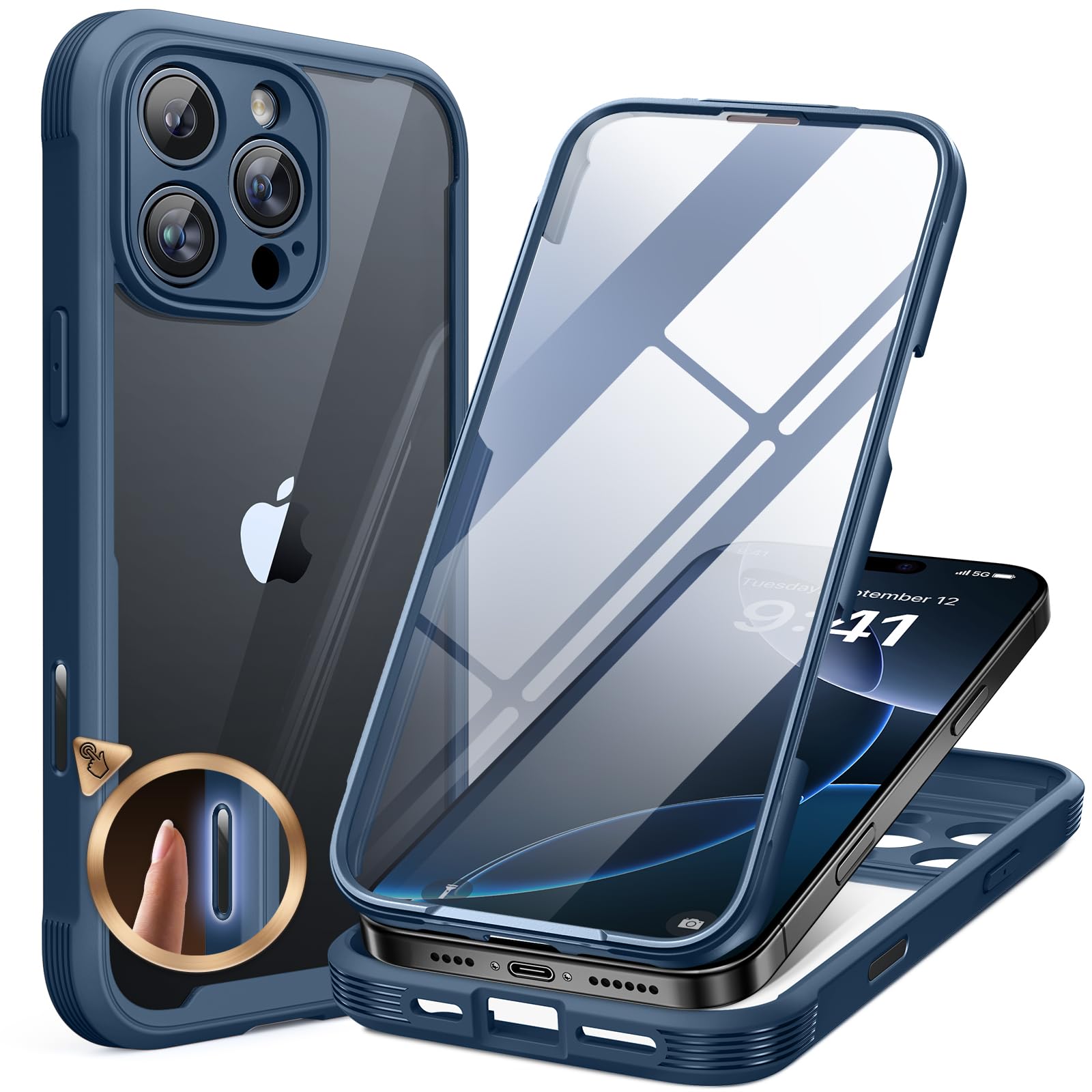 Miracase Magnetic Case for iPhone 17 Case, [Bubble Free] Built-in Glass Screen Protector+ [New Camera Control Button], Full Body Bumper Compatible with MagSafe, Drop Proof 17 Cover,6.3-inch (Black) — view 118