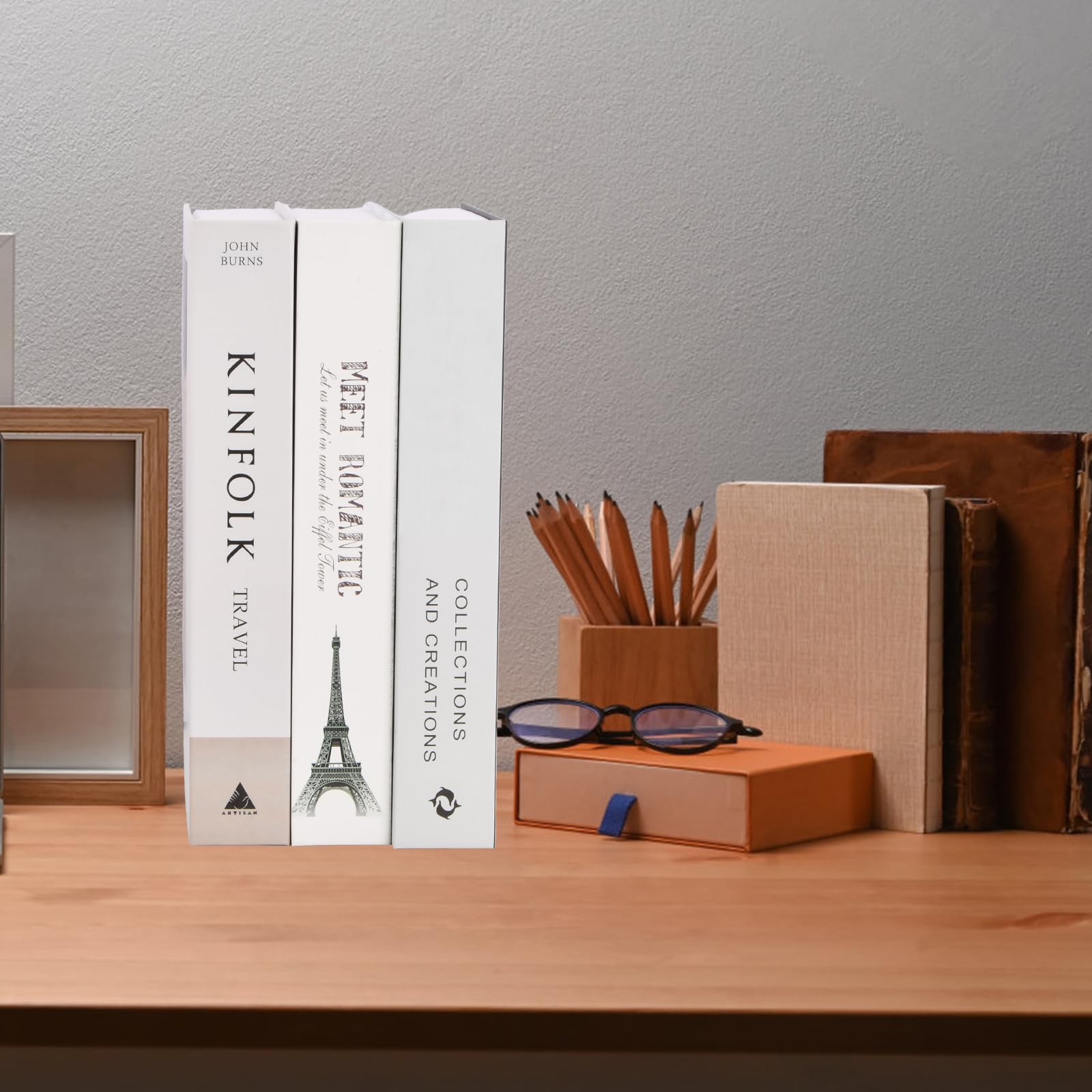 Scatola di Archiviazione Falso Libro, Set di Libri Moderni Nero e Bianco, Decorazione
