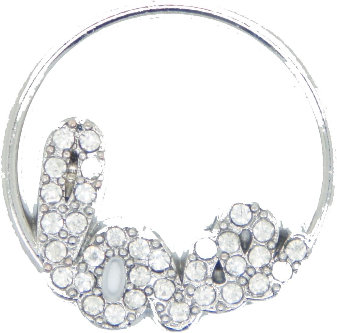 Silver Crystal LOVE WINDOW PLATE - Floating Charm