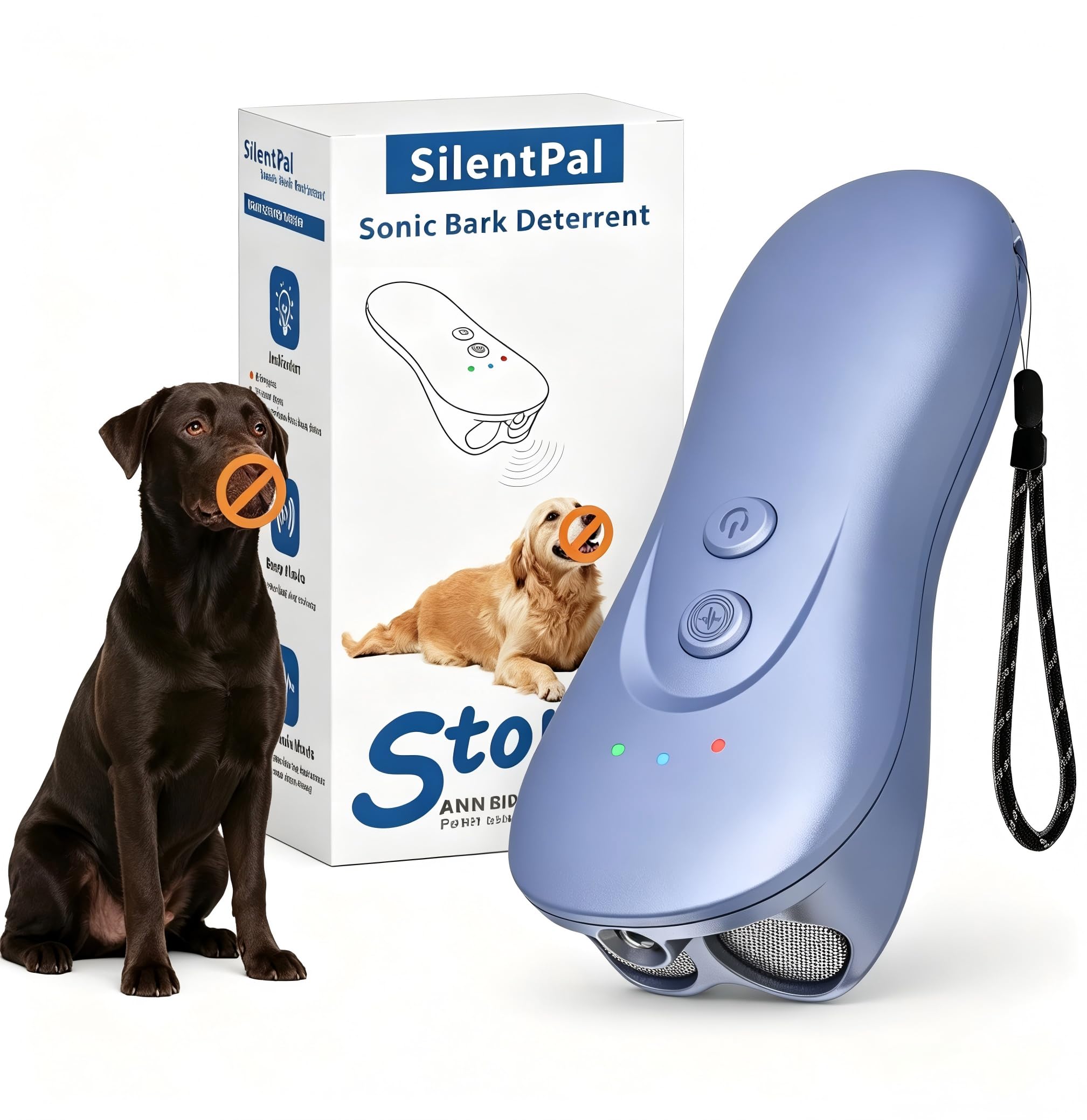 Safe Purple Bark Control Stop Dogs, Rechargeable Indoor &amp; Outdoor Up to 15Ft, Anti-Barking Device Dog Bark Deterrent Device, Long Range for Dogs Training, Stop Barking Dog Devices (Purple).