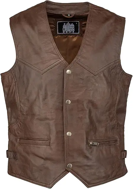 Gilet Uomo in Pelle Biker Billie Vera - Comodo e Confortevole