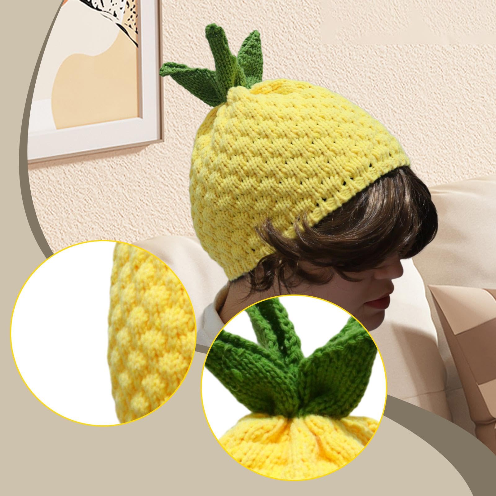 Colcolo Y2K Beanie für Damen, trendiges Cosplay-Kostüm-Zubehör, leichte Strickmütze
