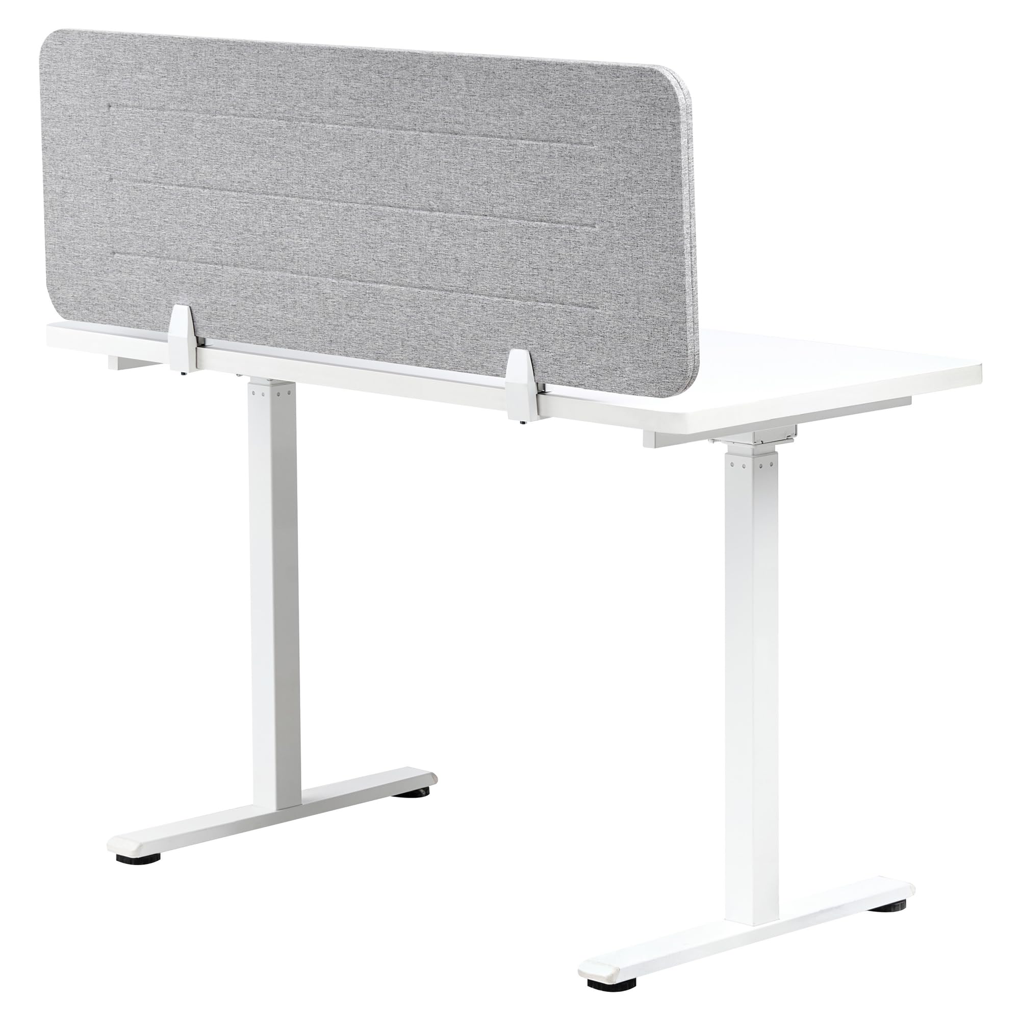 Beliani Séparateur de Bureau en Pet Acoustique Recouvert de Tissu 120 x 40 cm Gris Clair Ziggy