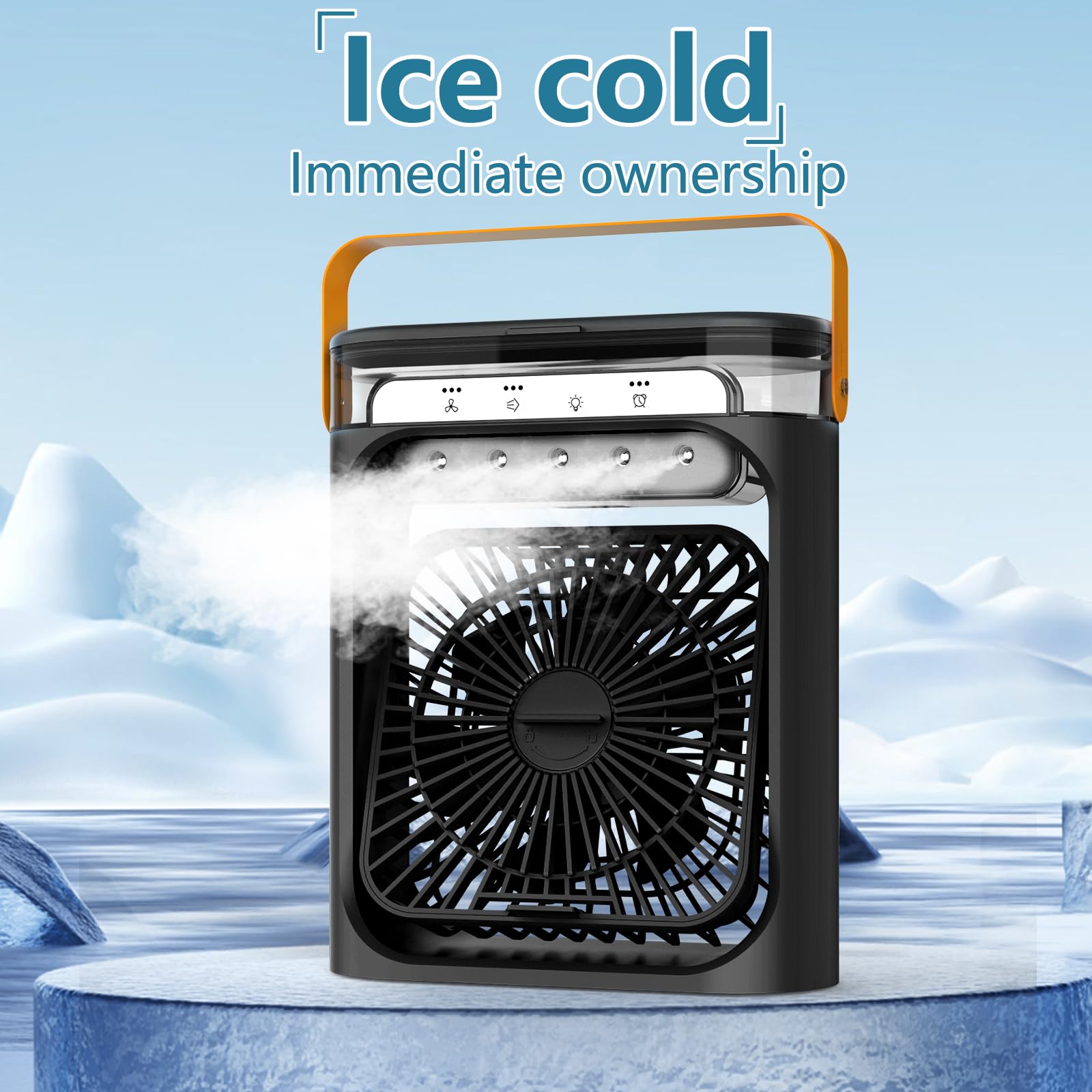 Climatiseur portable pour chambre, 4 en 1 Mini refroidisseur d'air de bureau climatiseur mobile