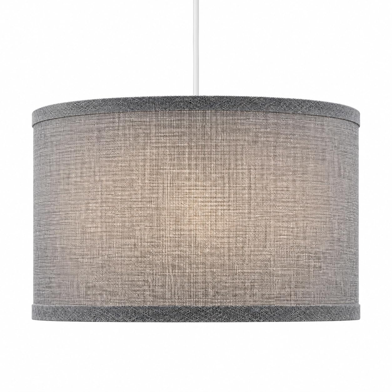 ZEONX 14" (35cm) Gray Linen Drum Lamp Shade – Large Lampshade for Ceiling Lights, Table & Floor Lamps, Compatible with E26 and E27, Easy Fit for Living Room, Bedroom, Office, Kitchen & Hallway