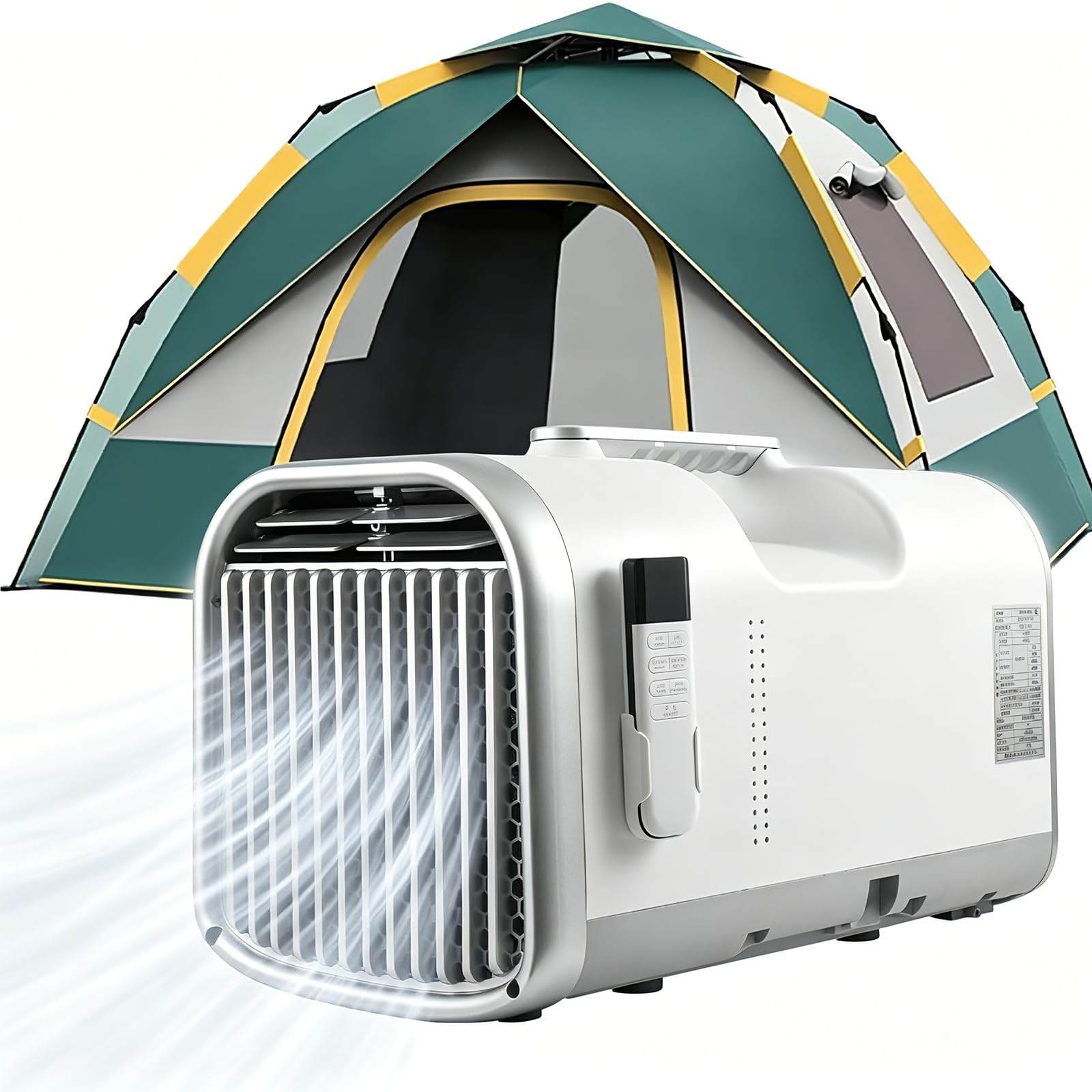 Aire Ccondicionado Portátil Pequeño 5100 BTU para Camping y Caravana, Aire Acondicionado Portátil Pequeño con Compresor DC Real, Enfriamiento Silencioso Deshumidificador y Control Remoto T1pro