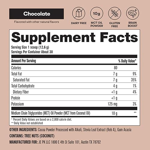 Miniatura 4 de Perfect Keto polvo de aceite de MCTTriglicéridos de Cadena Media de Cocos Para Ketosis y Suplemento Energético de Cetona en la Dieta Ketogénicafácil