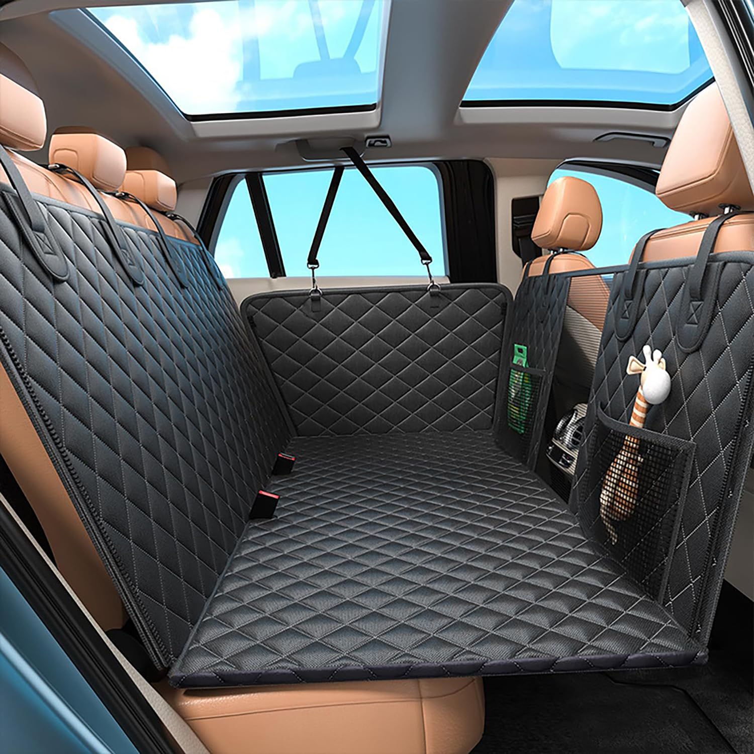 FGHCNH Dog Car Back Seat Cover for Citroen C3-XR, Waterproof Dog Hammock for Car Back Seat, Dog Travel Hammock Bed Seat Protector,E