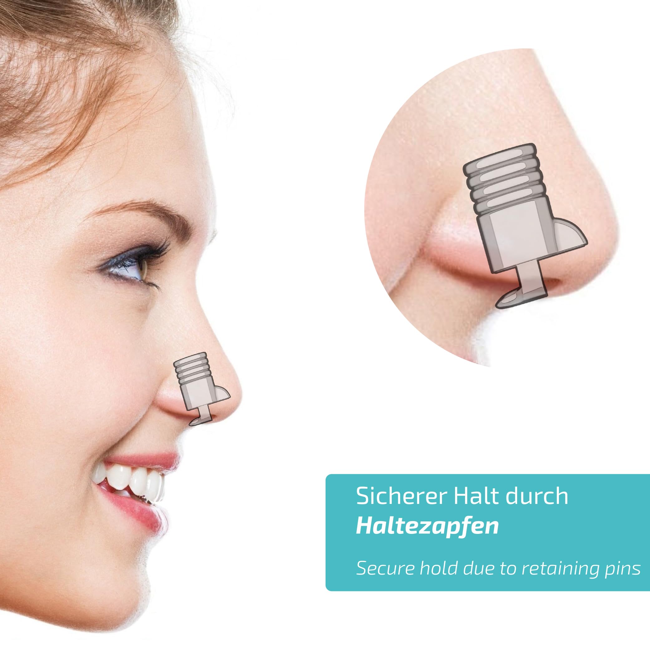 Nasivent Tube Plus Starter Set – Nasendilatator (5 Größen XS–XL) zur Unterstützung der Nasenatmung, gegen Schnarchen – wiederverwendbar, Alternative zu Nasenpflaster – seit über 15 Jahren bewährt
