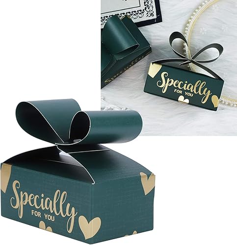 Cajas de dulces, cajas de regalo, 30 cajas de regalo de boda con cartón con lazo, fáciles de montar, cajas de regalo para fiestas, Navidad,