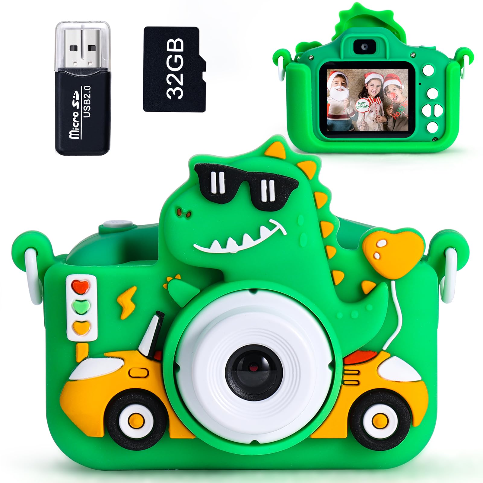 Pllieay Camara Fotos Infantil,Camara de Fotos para Niños con Tarjeta de 32GB, 1080P HD, 5 Juegos- Cámara Selfie Cámaras Digitales para Niños para Niños Cumpleaños y Navidad