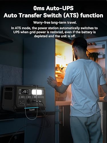 Miniatura 99 de ALLWEI Generador solar de 500 W con panel solar de 100 W, estación de energía portátil LiFePO4 de 512 Wh con salidas de CA (sobretensión de 1000 W)