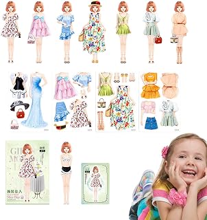 Genérico Muñecas Magnéticas para Vestir para Niñas - Muñeca De Papel Magnética De para Vestir,Juguetes Educativos De Juego De Aprendizaje Y Actividad | para Niños Pequeños De 3+ Años