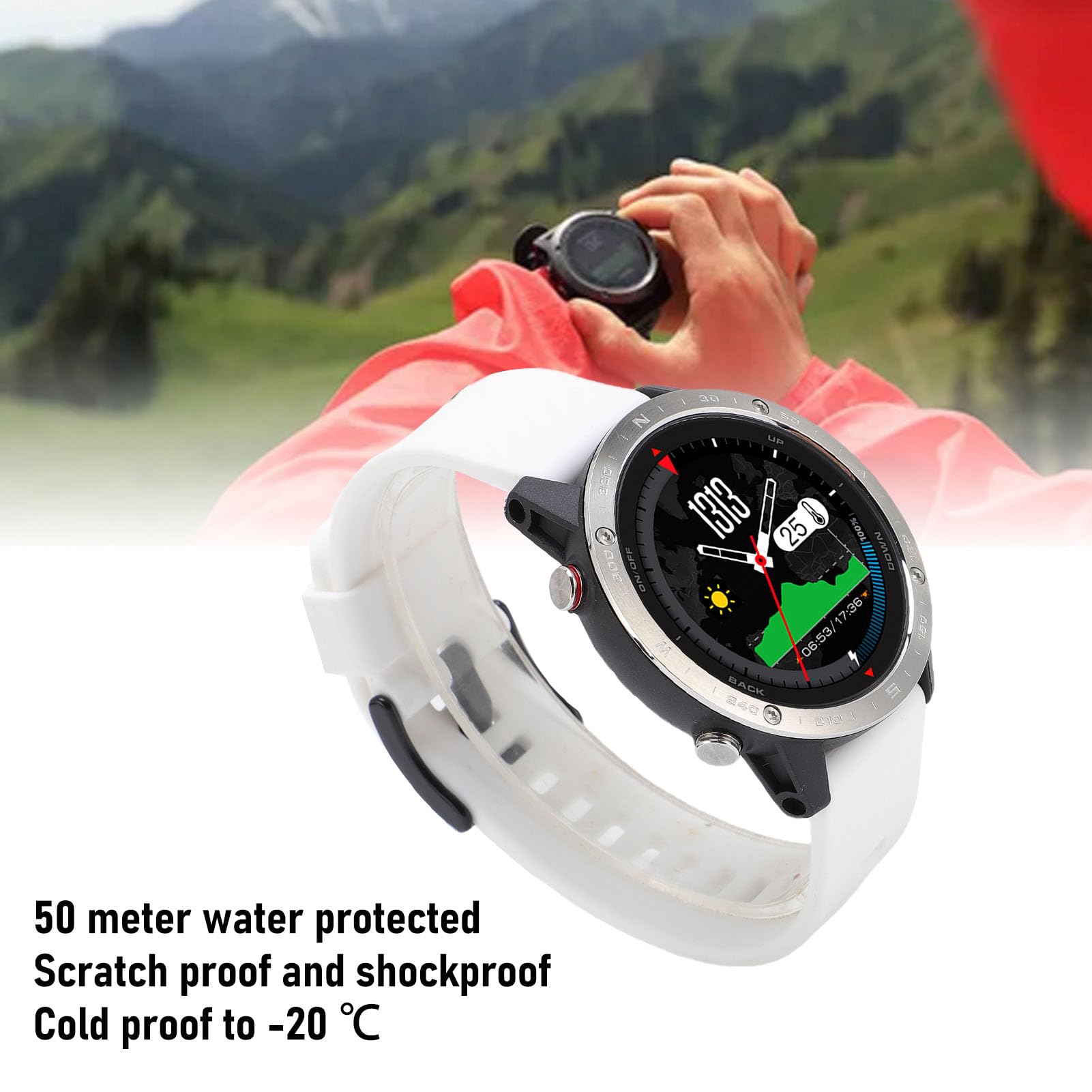 Drfeify Reloj de Buceo con Sensor de Profundidad | Clasificación de Agua de 50 M para Natación, Carcasa de Aleación de Ti, Notificaciones Inteligentes, Batería de Larga