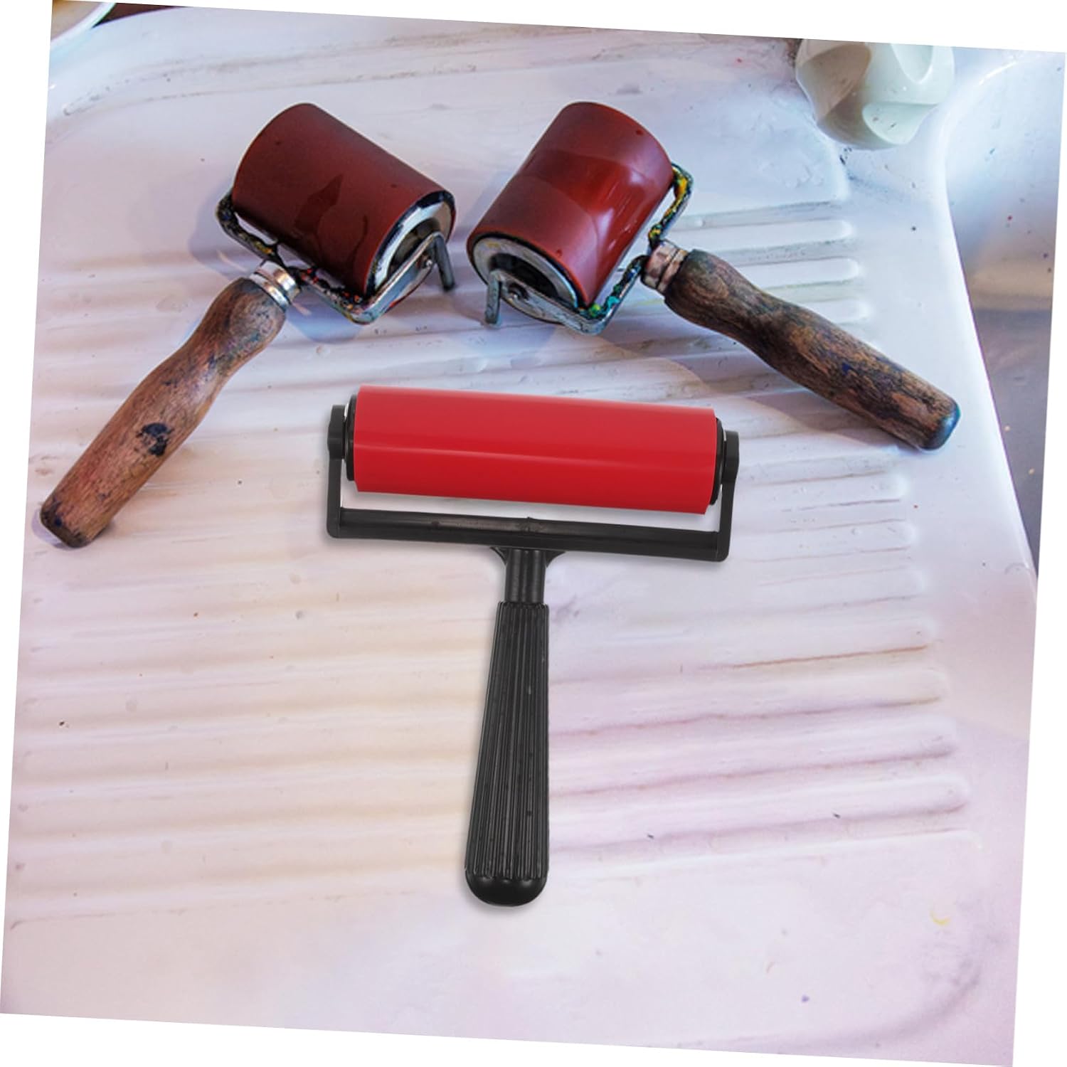Reusable Gel Printing Plate with Brush for Monoprinting