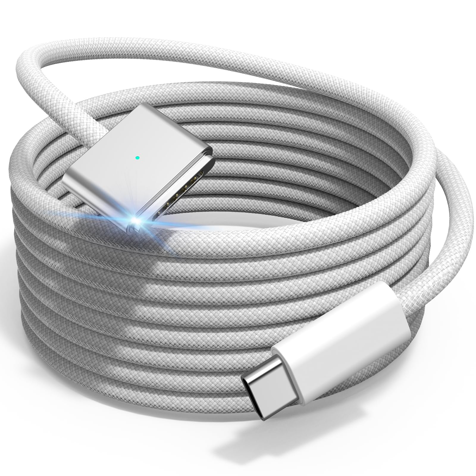 140W USB-C to Magnetic 3 Cable 6.6FT, Compatible with MagSafe 3 for MacBook Pro 14" 16" & Air 13" 15" M4 M3 M2 2021-2025 Fast Charging Cord White - 1