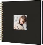 8 x 8 Album de photos de scrapbook de pouce, DIY Livre mémoire Couverture de linge pour photos, couverture rigide Pages blanches Kraft Livre de ferraille Albums de photos pour le voyage, anniversaire de mariage Famille Noël bébé 40 Pages, Beige