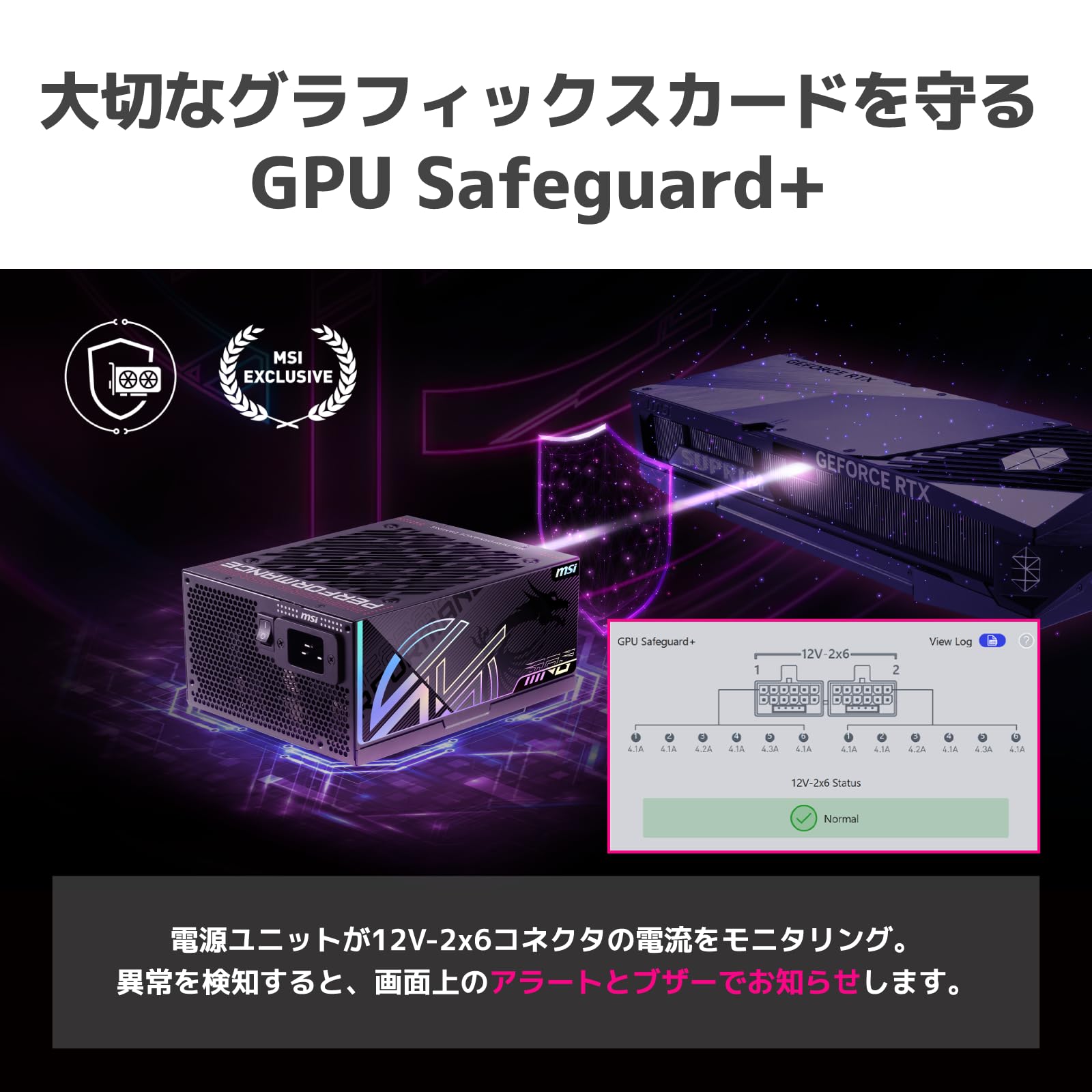 MSI Meg Ai1300TS PCIE5 - Fuente de alimentación (GPU Safeguard+, MOSFETs SiC, Modo Zero Fan con Ventilador Safeguard, 1300 W, Certificado 80 Plus Titanium, Dos Cables 12 V-2 x 6 nativos con Conector