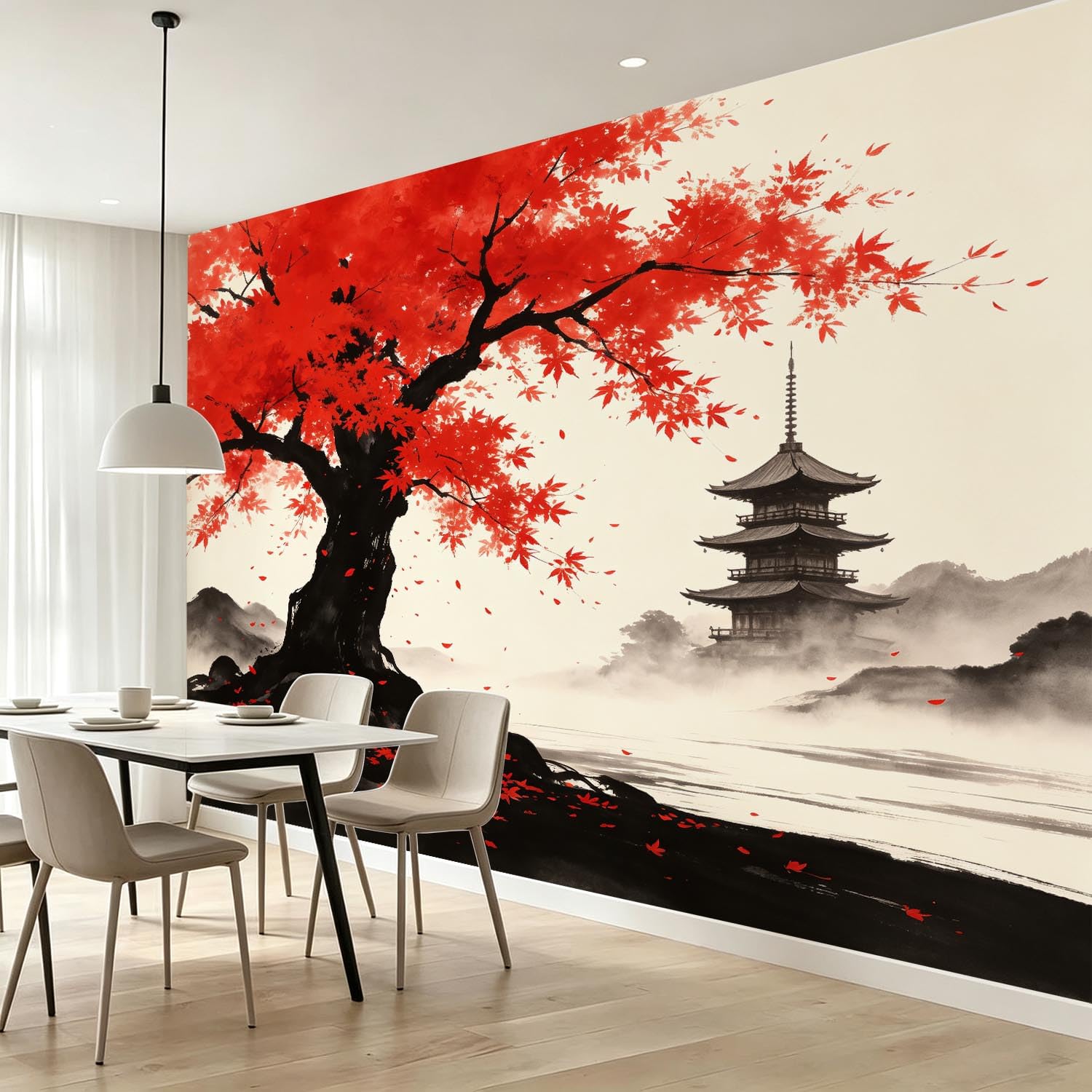 Fototapete Dunkles Japanisch Tapete 350 x 256 cm (WxH)