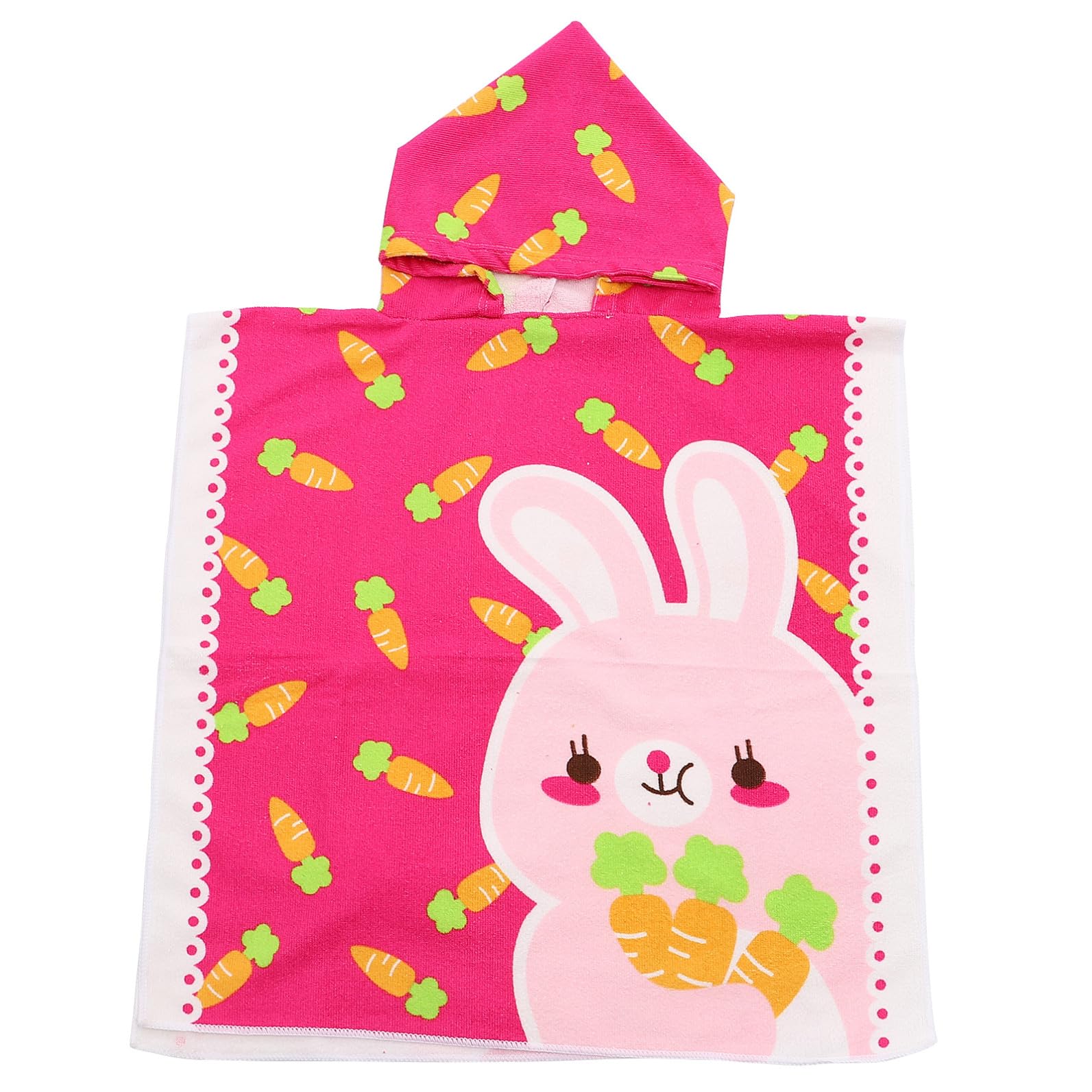 STOBAZA 2pièces Serviette De Plage à Capuche pour Garçon Fille Cape De Bain Colorée pour Piscine Détente Et Baignade Motif Cartoon Lapin
