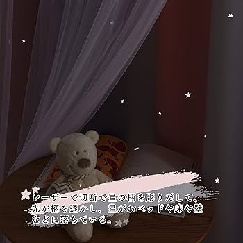 Amazon｜PONY DANCE 透かし彫り星柄 姫糸 星 カーテン 遮光 桜