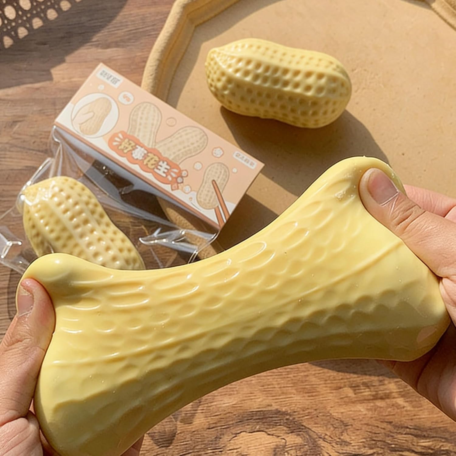 Peanut Squishies Toys,Peanut Squishies Slow Rising Stress Relief Toy,Squeeze Dough Ball Stress Relief HandToys,TabaSquishies for Easter Gifts,Cute Anxiety Relief Toys, for Adults (Yellow-2pcs)