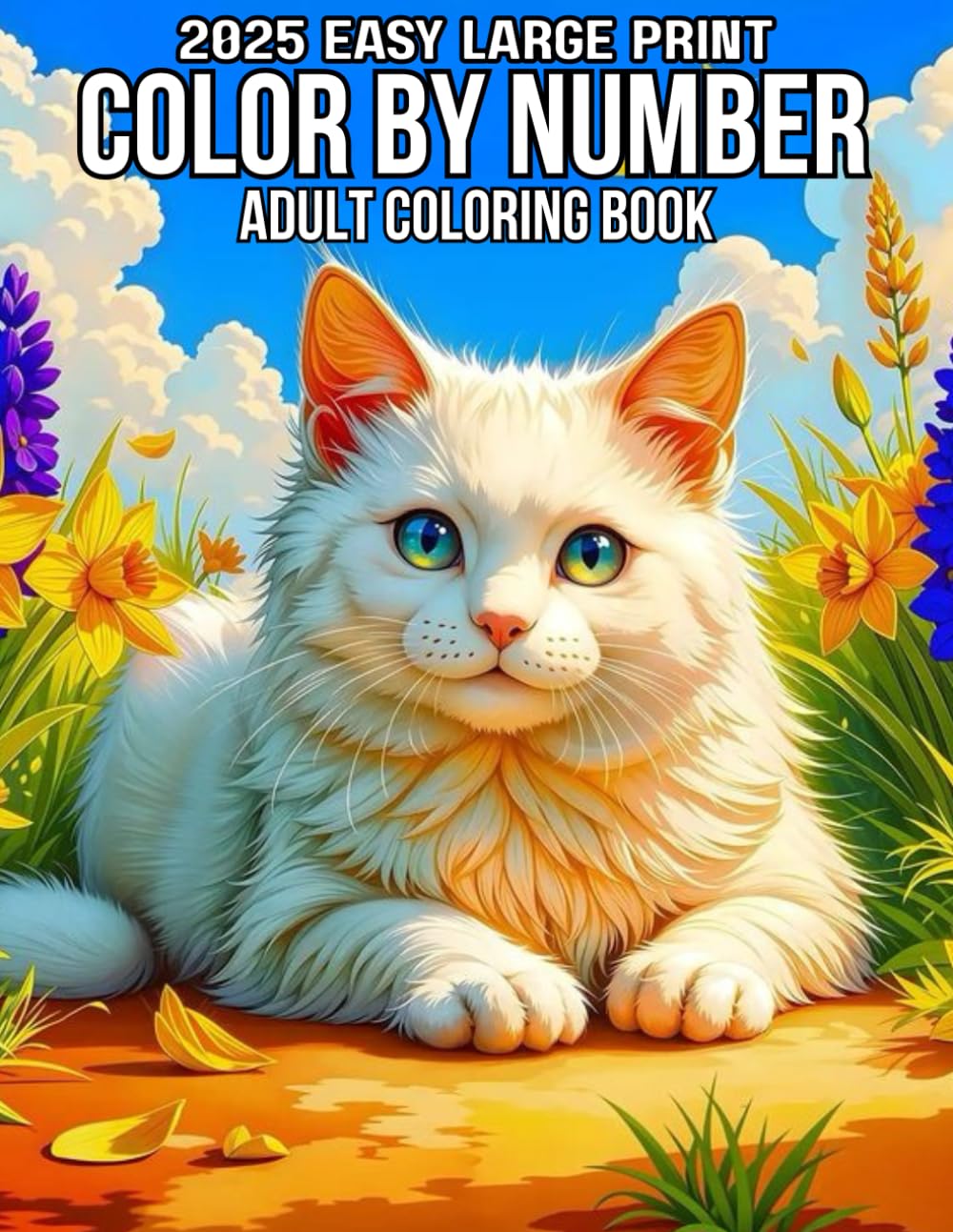 2025 Easy Large Print Color By Number Adult Coloring Book: New 2025 Easy Large Print Color by Number Coloring Book with 50 Beautiful Pages for Adults