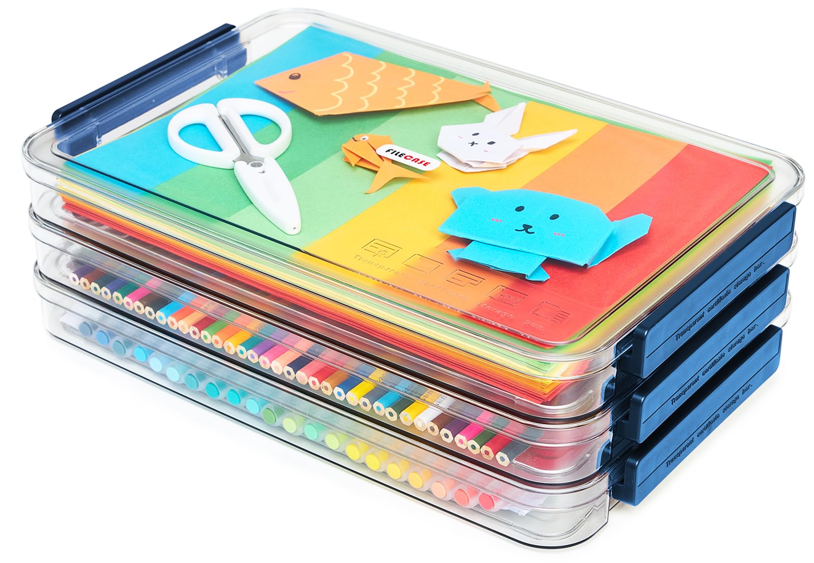 CATOOMUU Clear Portable Slim Project Case 3-Pack