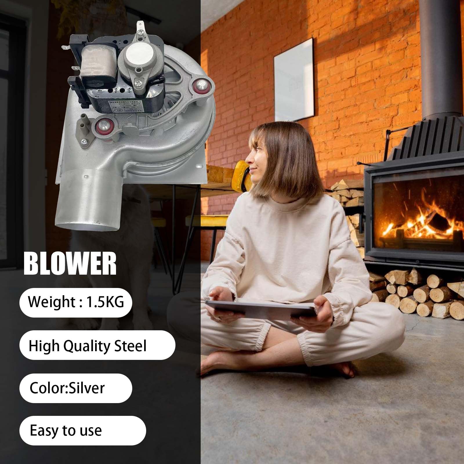 Soplador De Chimenea, Ventilador De Caldera De 35 W Ventilador De SuccióN De Acero Inoxidable Resistente A La CorrosióN Adecuado Para Gabinetes, Infladores, Parrillas Y Diversas Escenas
