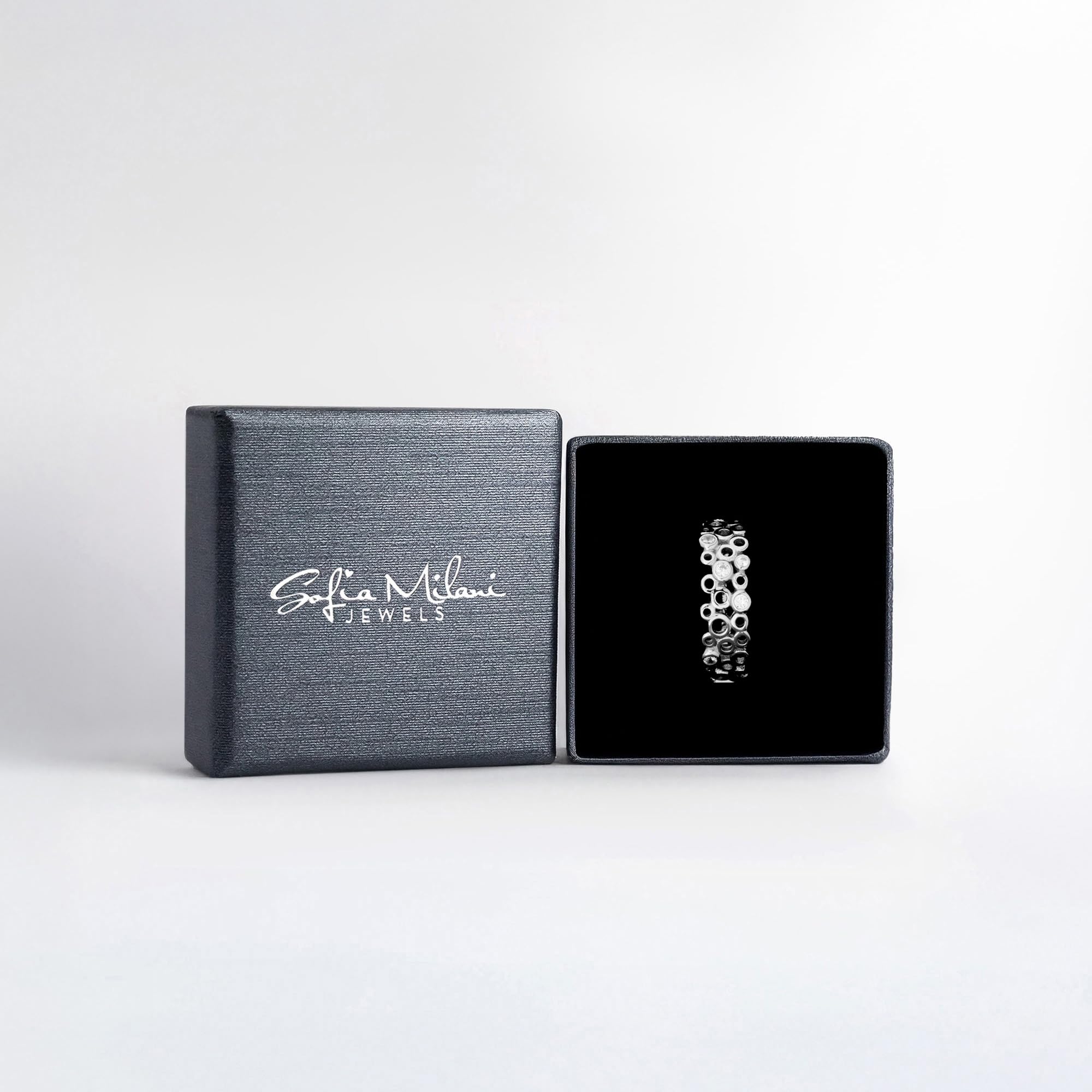 Sofia Milani - Anello da Donna in Argento 925 - con Pietra Zircone - Design ad Ornamento Cerchio