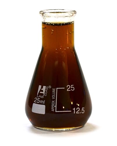 Vasos para medidas en matraz de Erlenmeyer, de 0.8 onzas o 25 mililitros; vidrio de borosilicato de calidad de laboratorio, juego de 4