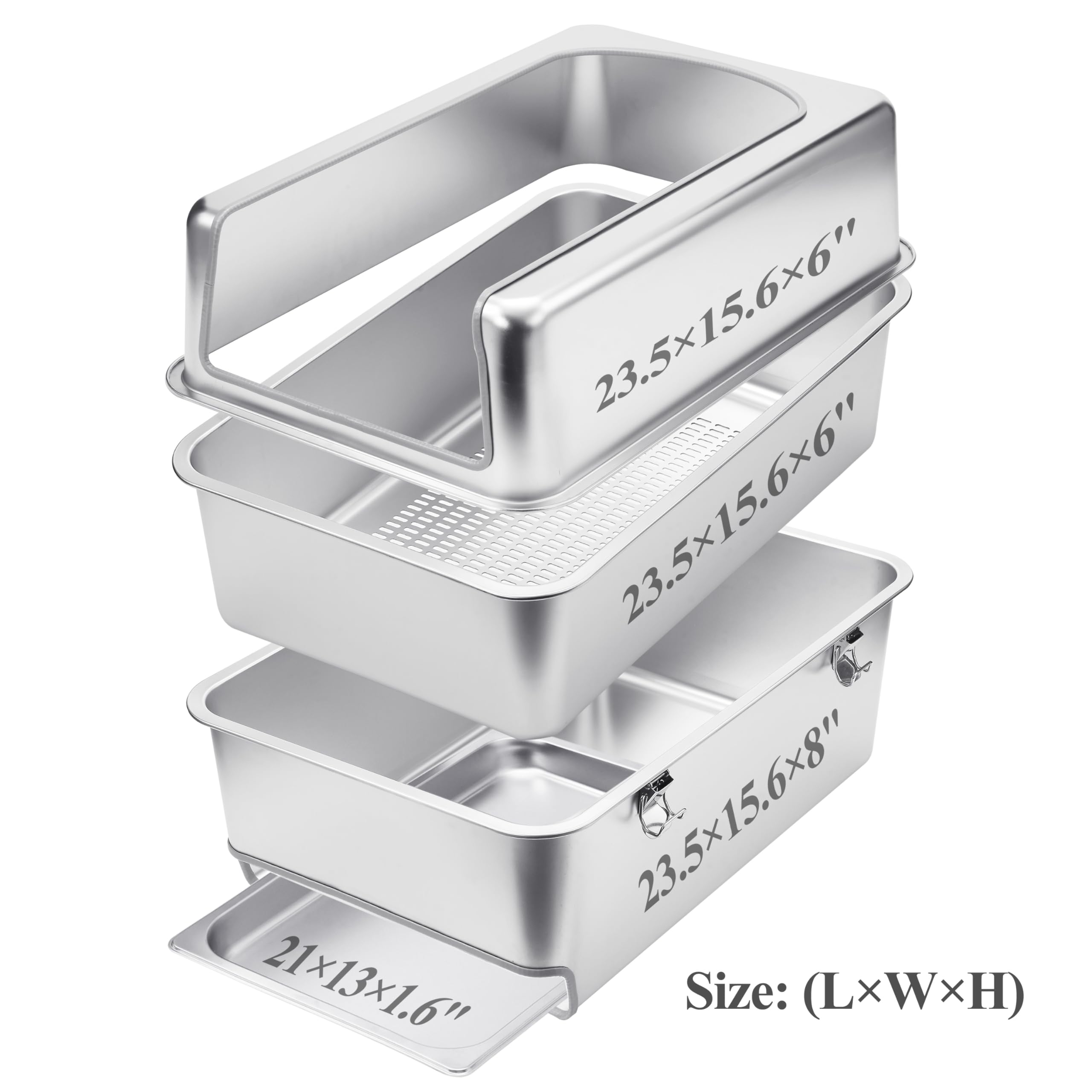 8" Sifting Pull-Out Cat Litter Box with Lid for Pine Pellets - image 3