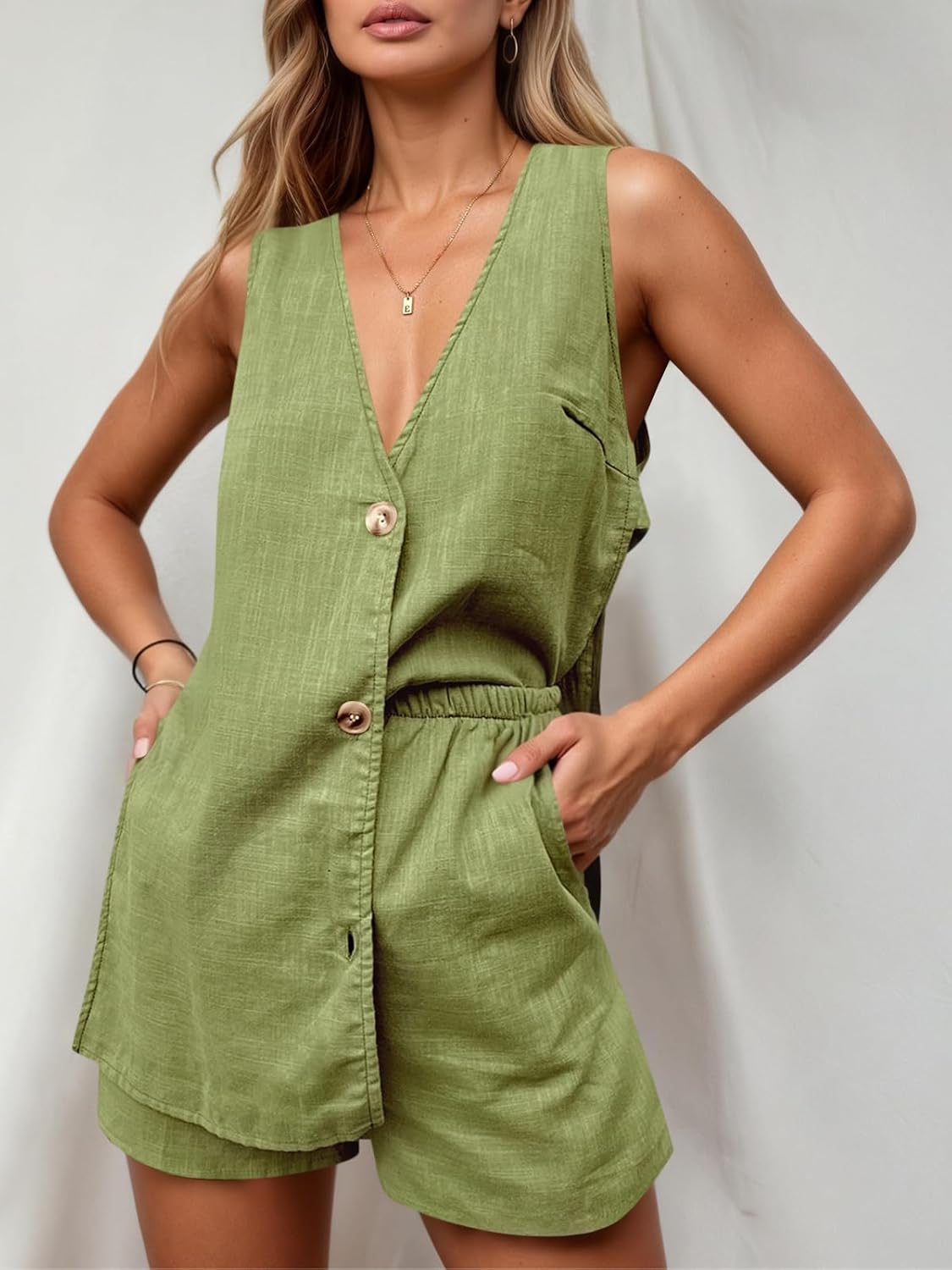 Tankaneo Womens Summer Vacation Outfits Beach Travel Cruise Resort Wear 2 Piece Short Sets Casual Tank Tops and Shorts - Image 3