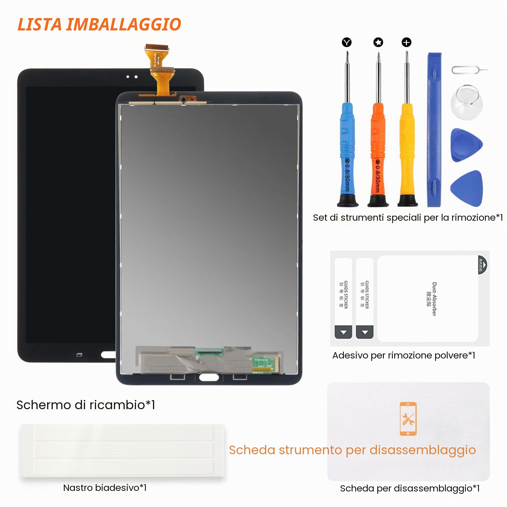 Schermo LCD per Samsung Galaxy Tab A 10.1 2016 LCD Display per Samsung Tab A SM-T580 T585 T587 10.1 pollici Set Schermo Digitizer Pannello Vetro Completo Assembly con Riparazione Nero
