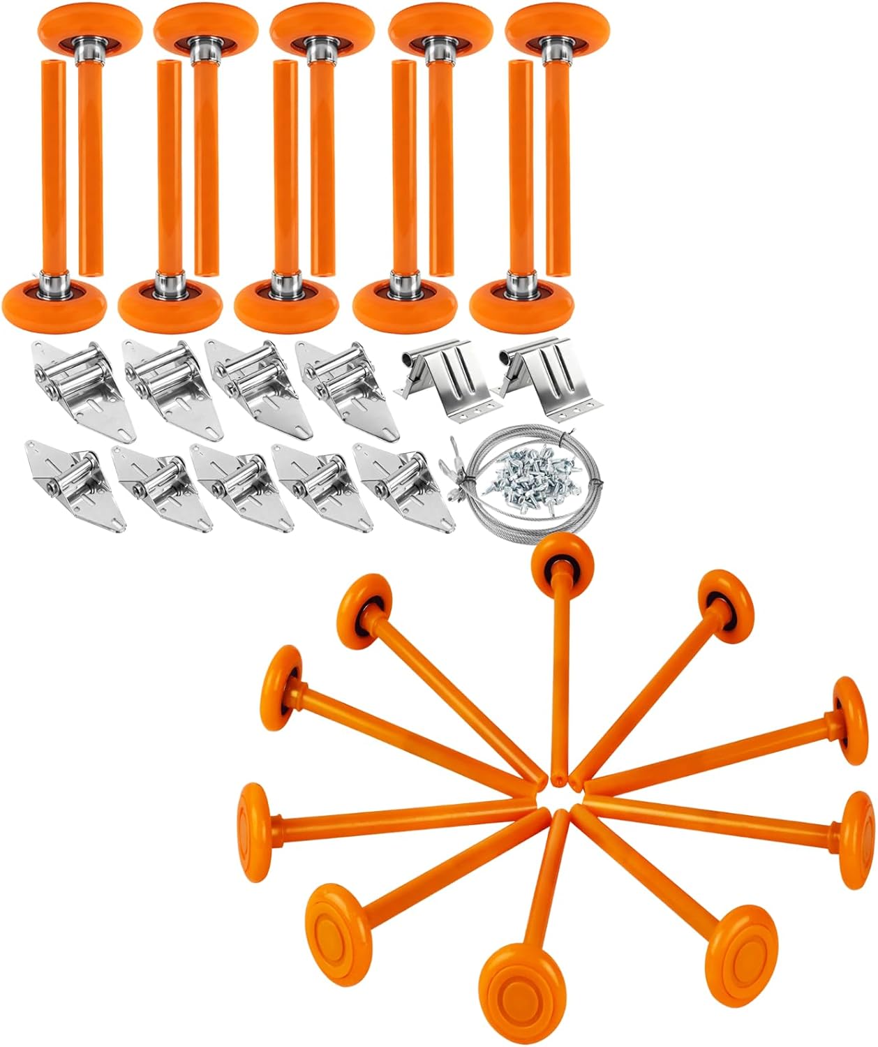Garage Door Hardware Kit and 10 Pack Nylon Garage Door Rollers