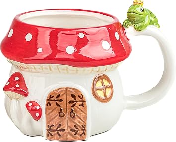 10 Strawberry Street Toadstool Mushroom House Mug, set of 4